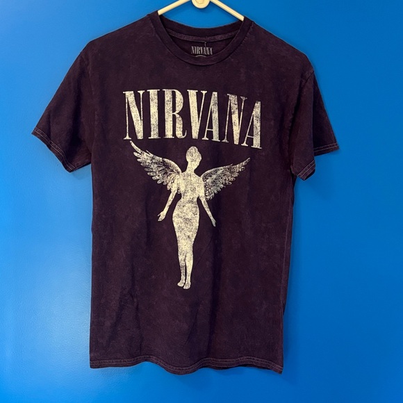 NIRVANA Angel Design Tee in Dark Brown - Picture 1 of 1